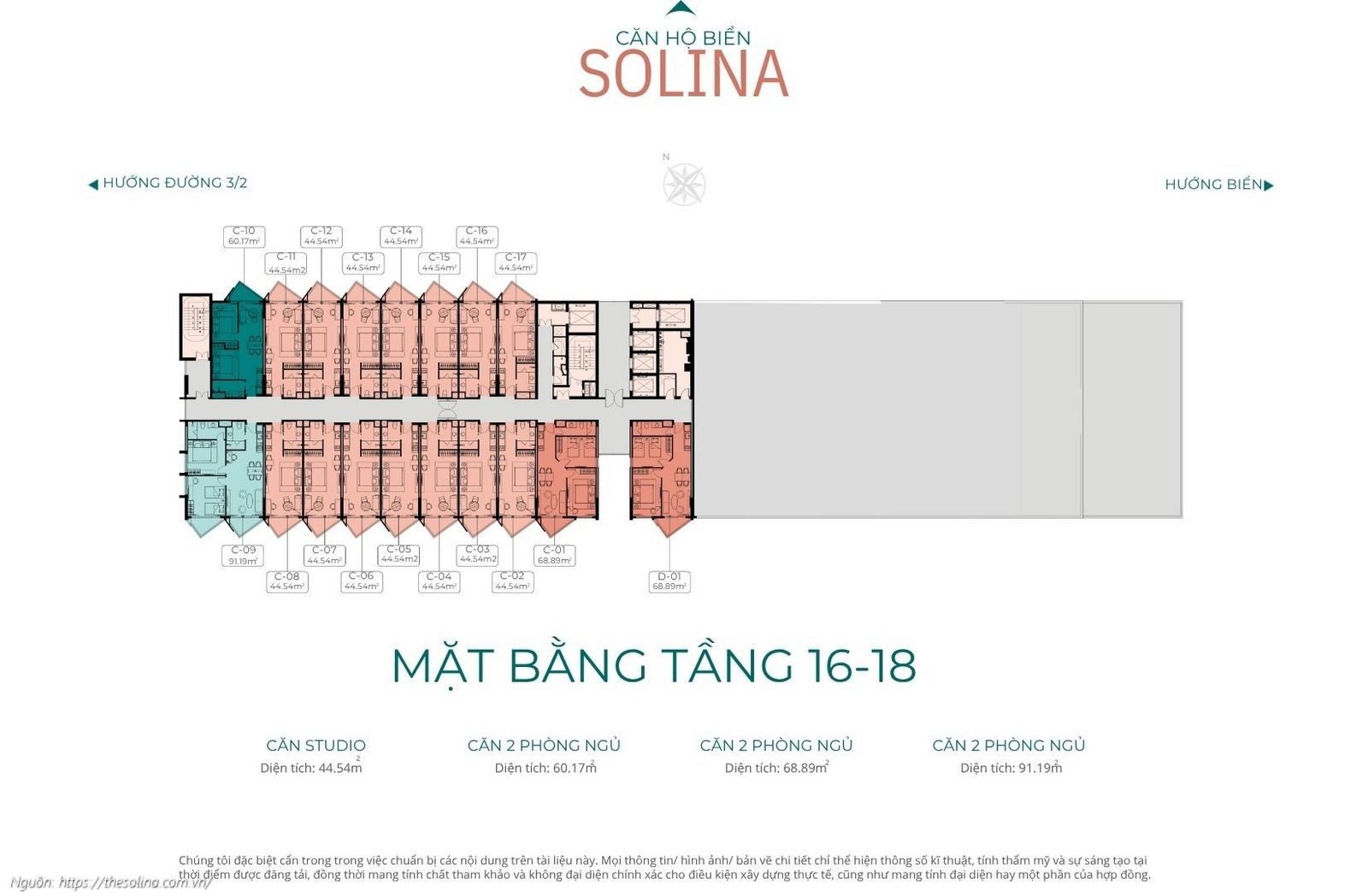 Mặt Bằng Tầng 16 18 Dự án Căn Hộ Solina Vũng Tàu