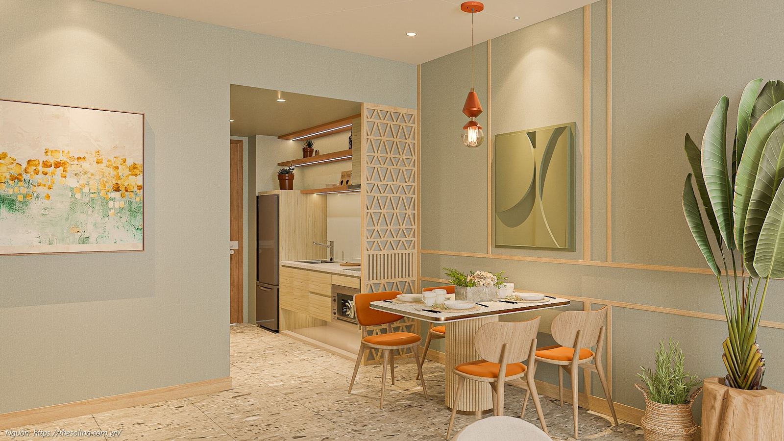 Nhà mẫu phòng khách sang trọng của căn hộ 2 phòng ngủ 91.19m2 Solina Vũng Tàu