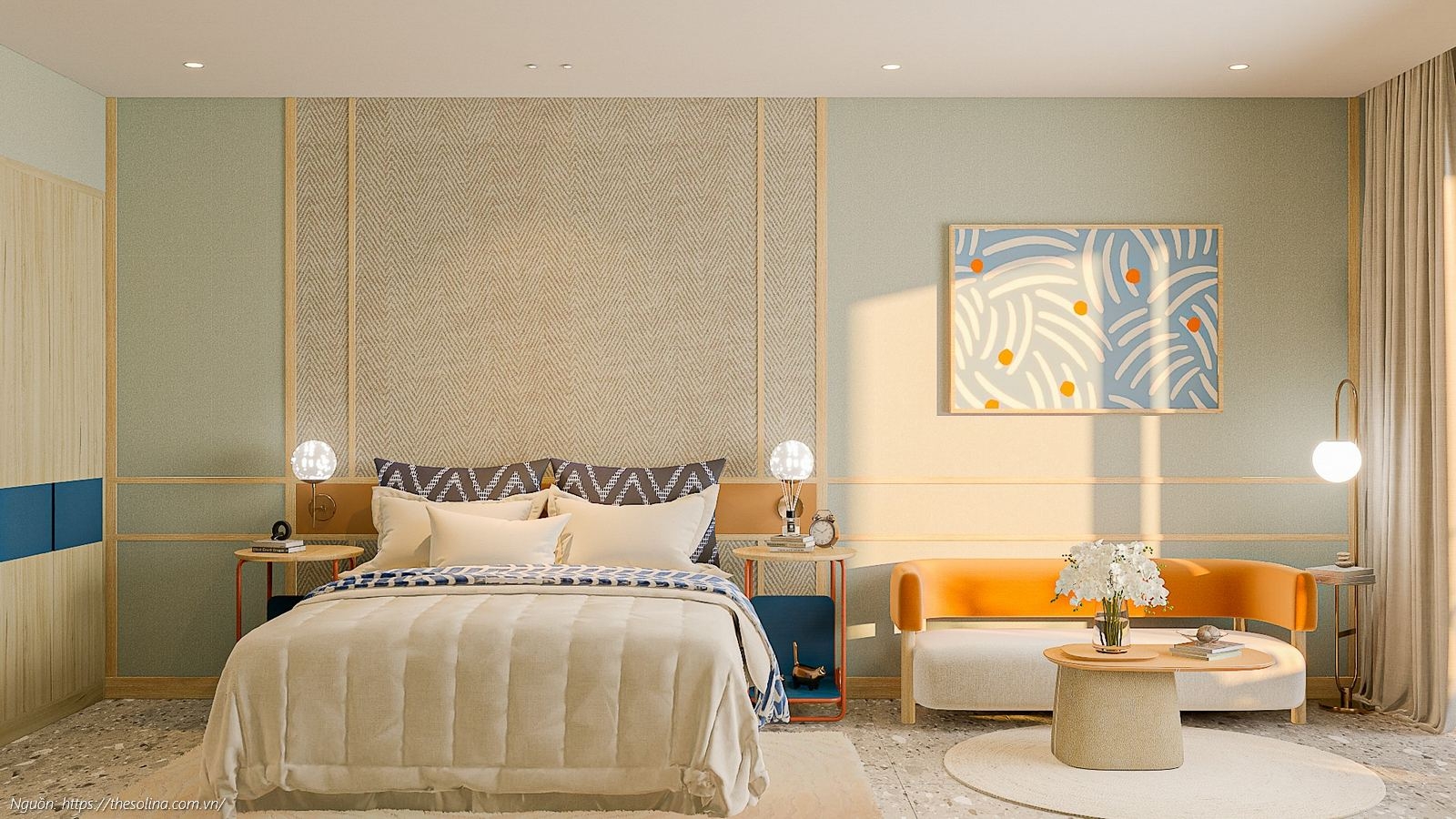 Nhà mẫu khu vực phòng ngủ sang trọng tại căn hộ Studio 44.54m2 Solina Vũng Tàu