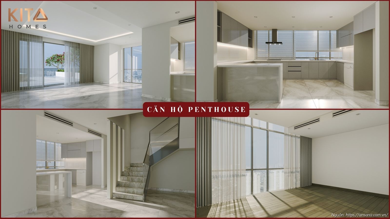 Nhà mẫu căn hộ Penthouse Sky Villa dự án Ansana By Kita Võ Văn Kiệt Bình Tân