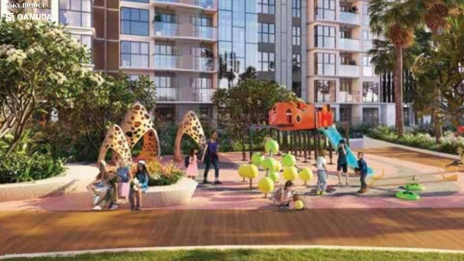 Khu vui chơi trẻ em tại dự án chung cư SkyBridge