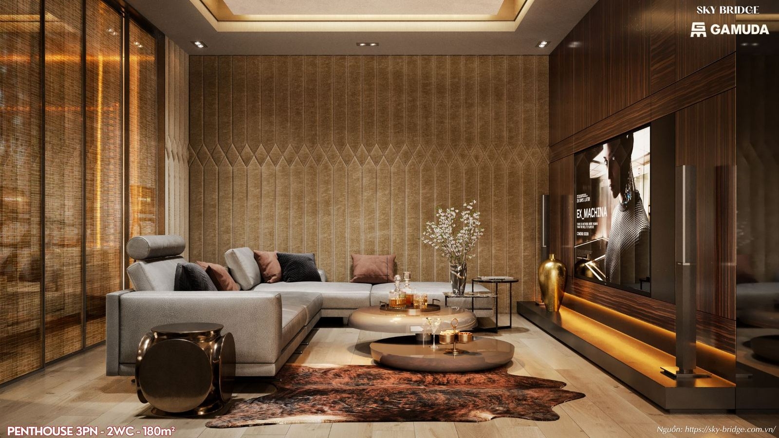 Penthouse Sky Bridge Gamuda Land Diện Tích 180m² (3pn 2wc).