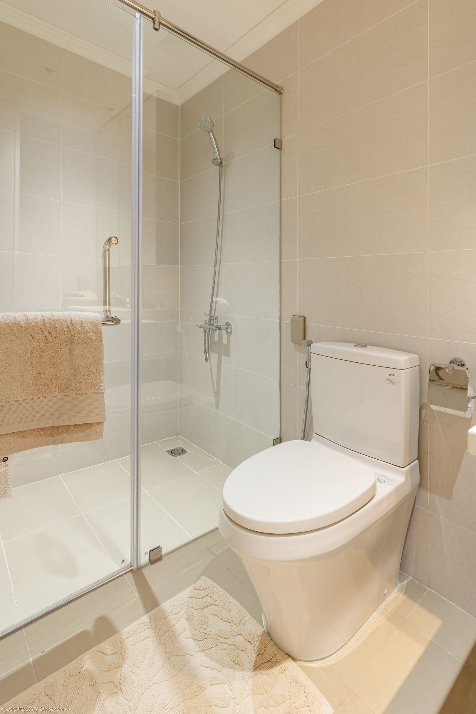 Thiết kế phòng tắm và nhà vệ sinh căn hộ Sky Bridge 3PN 152m2 bàn giao thiết bị cao cấp