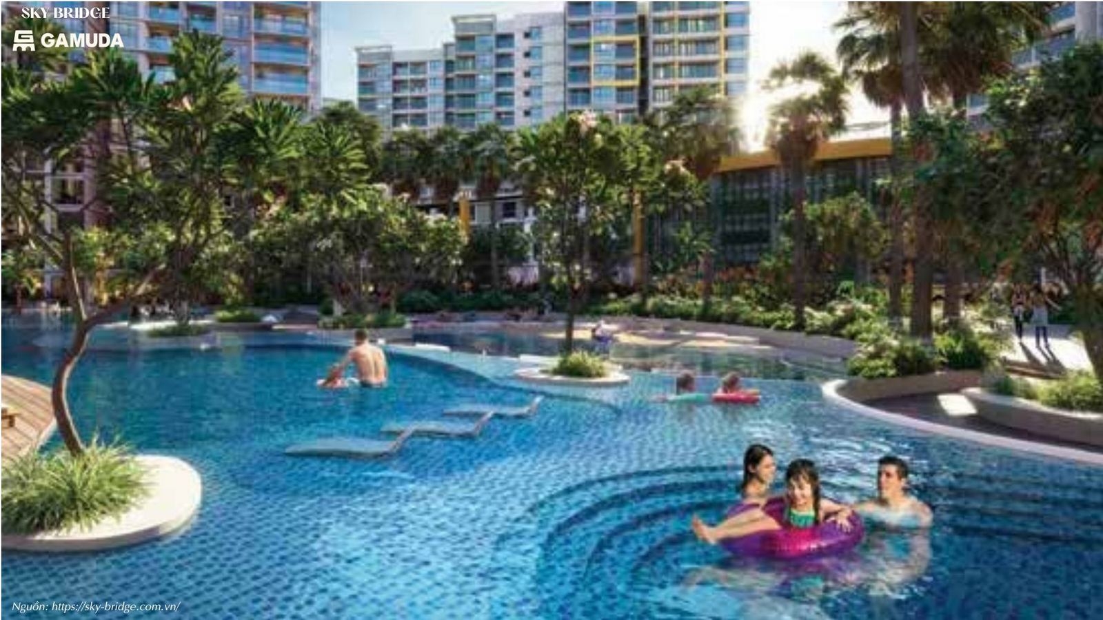Tiện ích hồ bơi dự án căn hộ chung cư SkyBridge By Gamuda Land
