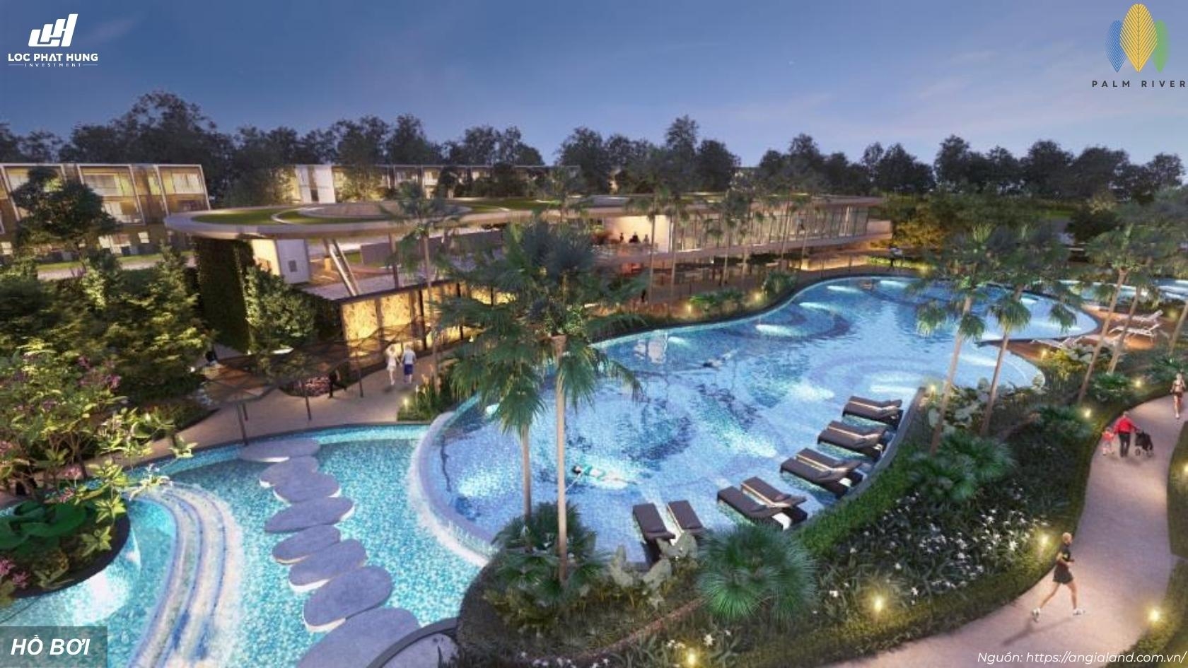 Hồ bơi tràn bờ 50m Palm River Quận 2